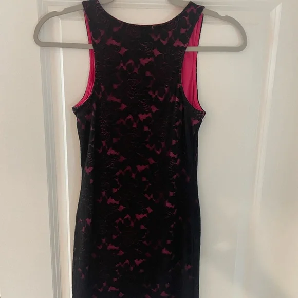 Ambiance Black and Pink Mini Dress - Picture 4 of 4